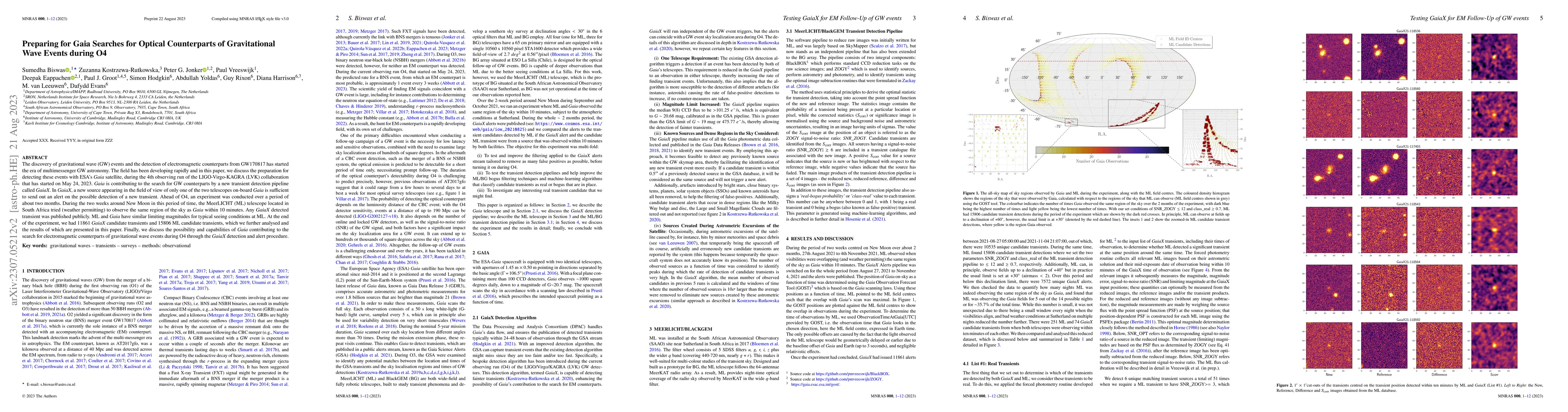 Thumbnail for Preparing for Gaia Searches for Optical Counterparts of Gravitational
  Wave Events during O4