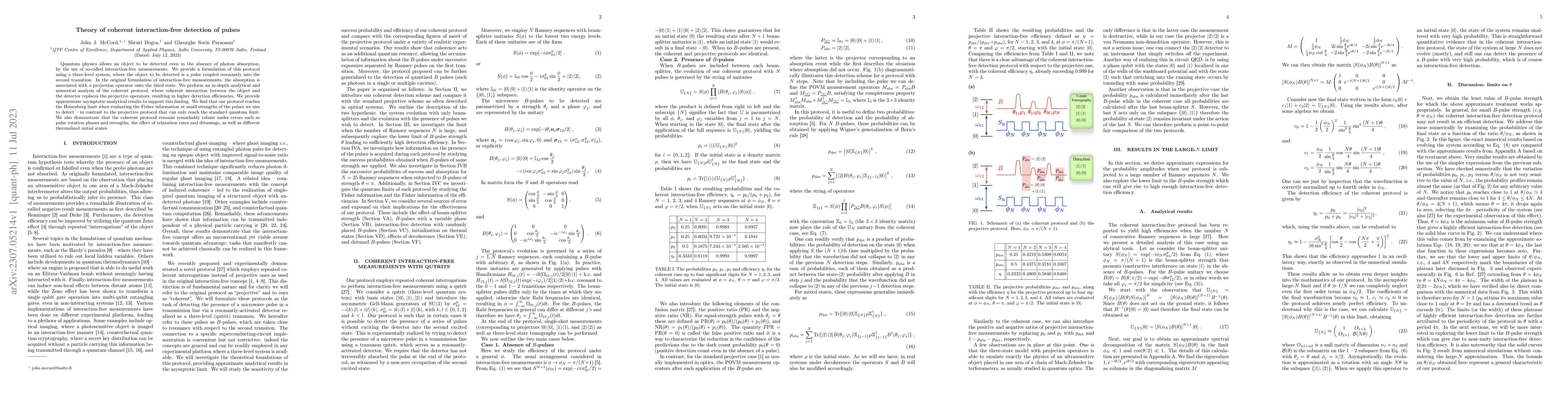 Thumbnail for Theory of coherent interaction-free detection of pulses