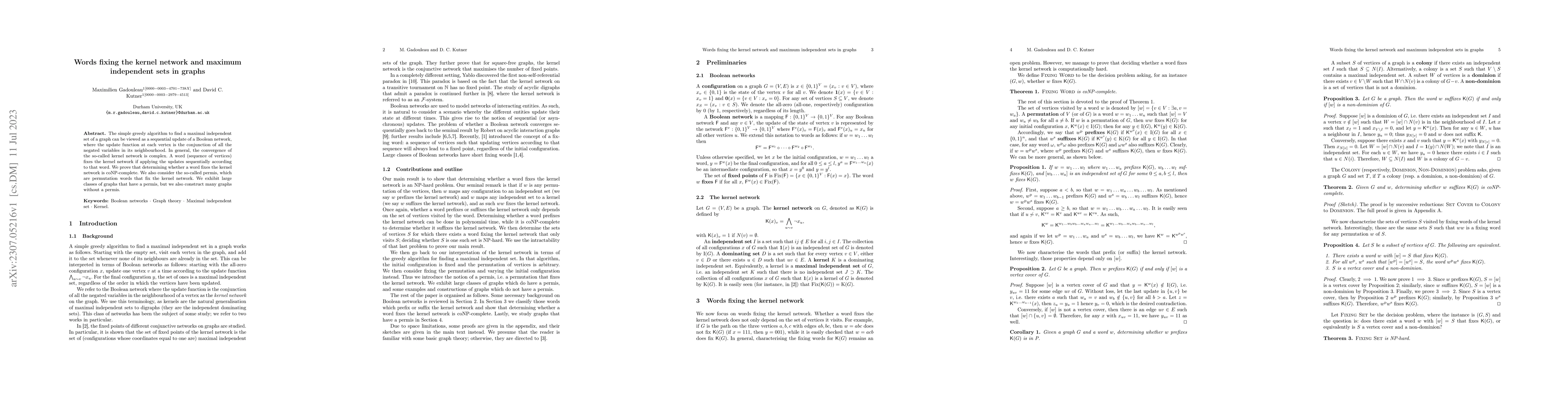 Thumbnail for Words fixing the kernel network and maximum independent sets in graphs