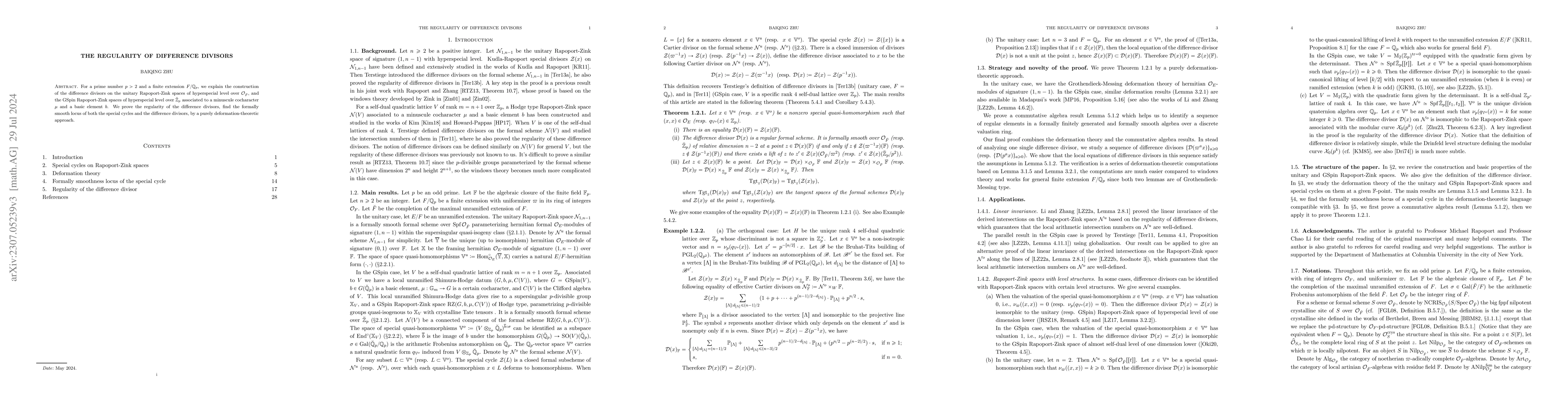 Thumbnail for The regularity of difference divisors