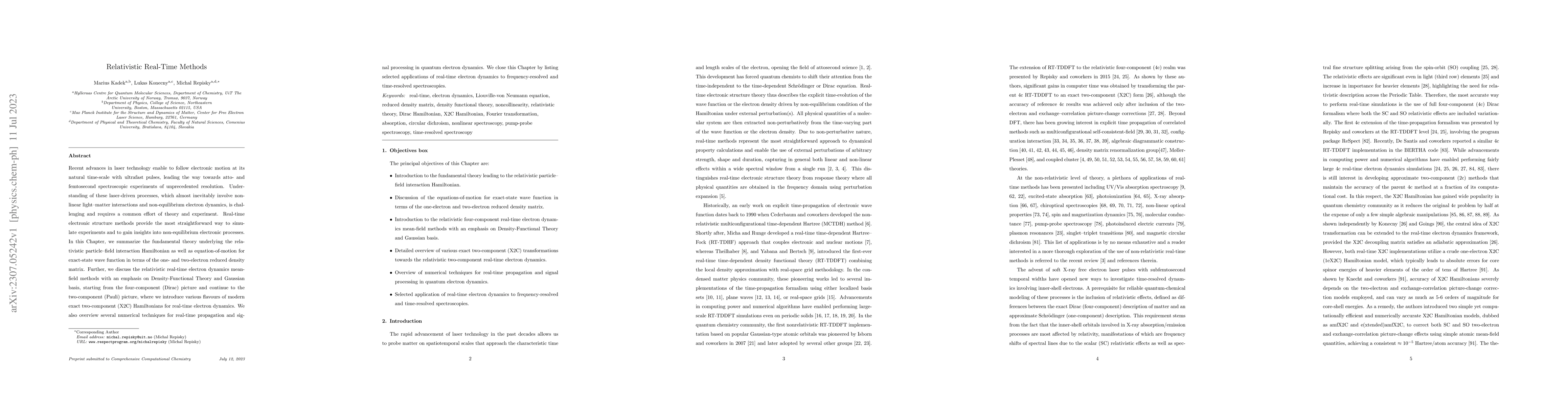 Thumbnail for Relativistic Real-Time Methods