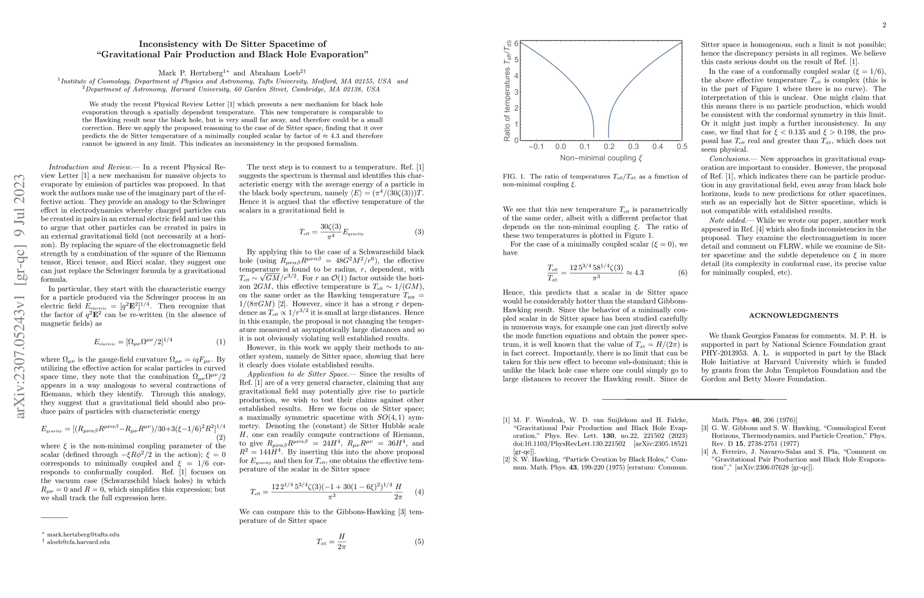 Thumbnail for Inconsistency with De Sitter Spacetime of "Gravitational Pair Production
  and Black Hole Evaporation"