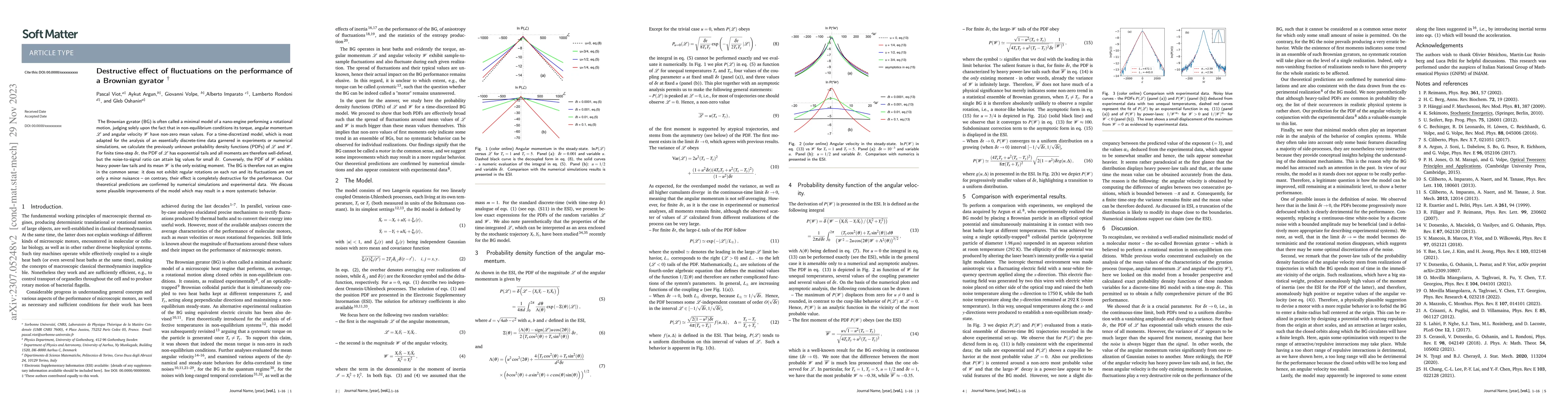 Thumbnail for Destructive effect of fluctuations on the performance of a Brownian
  gyrator