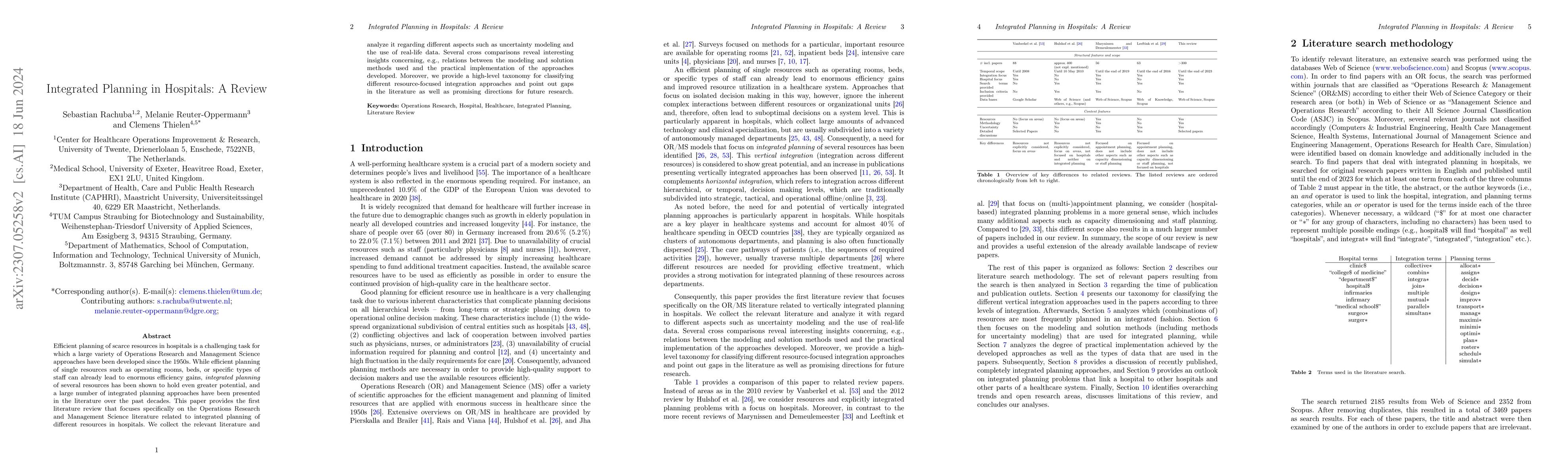 Thumbnail for Integrated Planning in Hospitals: A Review