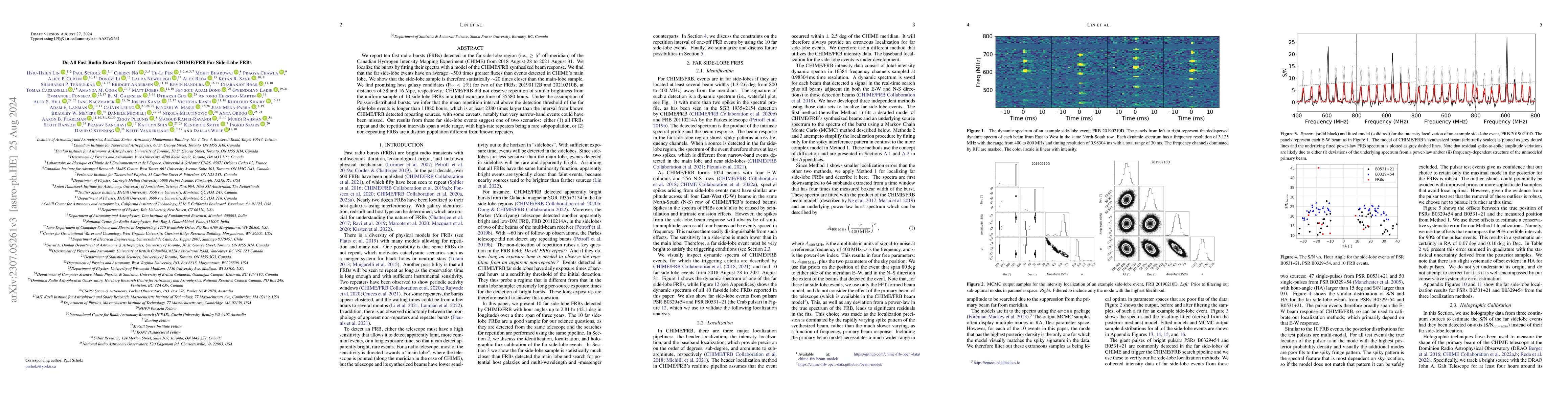 Thumbnail for Do All Fast Radio Bursts Repeat? Constraints from CHIME/FRB Far
  Side-Lobe FRBs