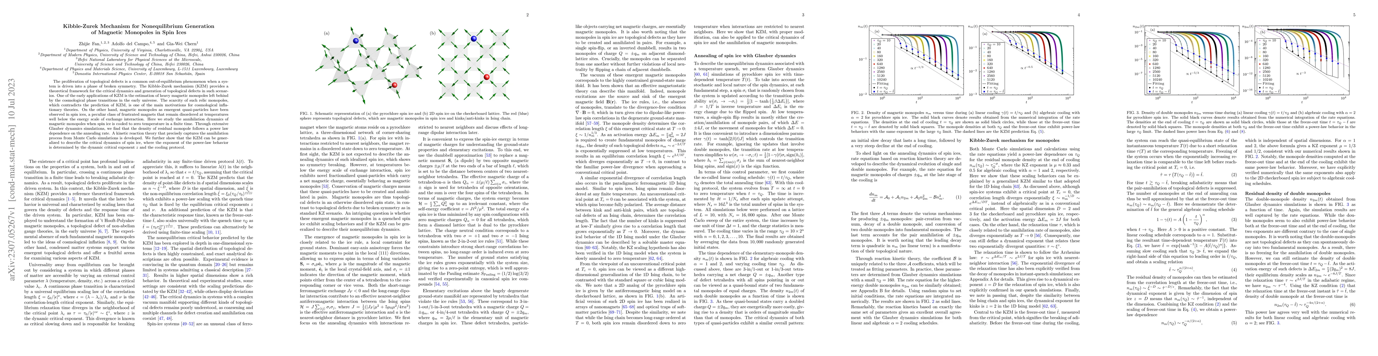 Thumbnail for Kibble-Zurek Mechanism for Nonequilibrium Generation of Magnetic
  Monopoles in Spin Ices