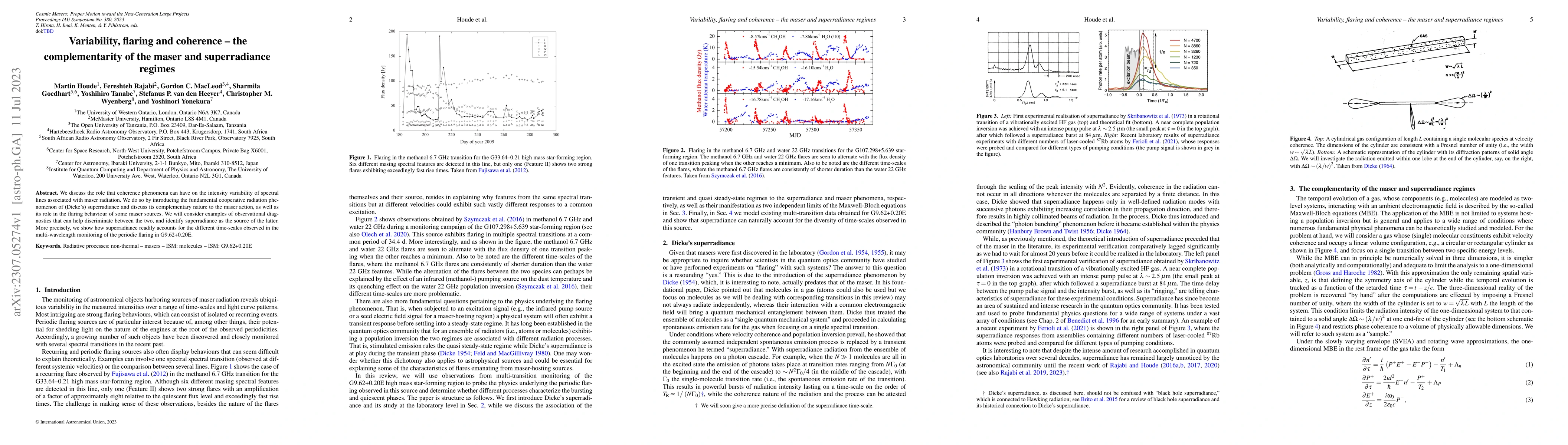 Thumbnail for Variability, flaring and coherence -- the complementarity of the maser
  and superradiance regimes