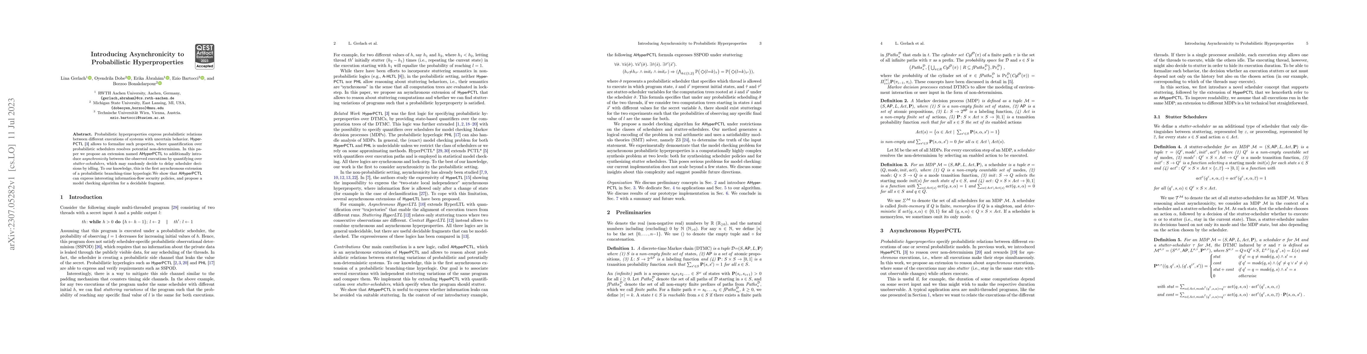 Thumbnail for Introducing Asynchronicity to Probabilistic Hyperproperties