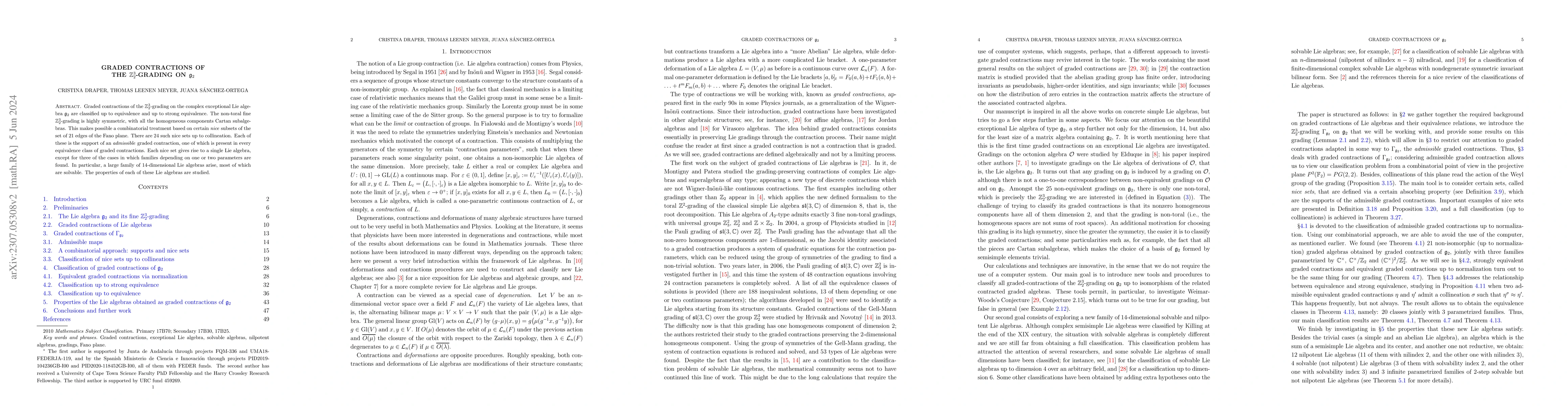 Thumbnail for Graded contractions of g2
