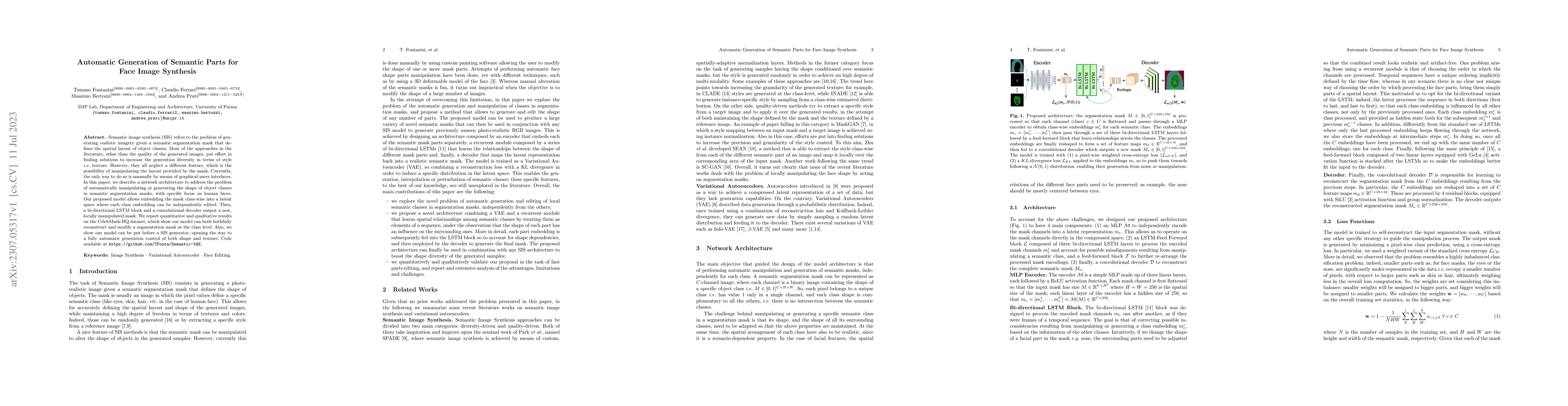 Thumbnail for Automatic Generation of Semantic Parts for Face Image Synthesis