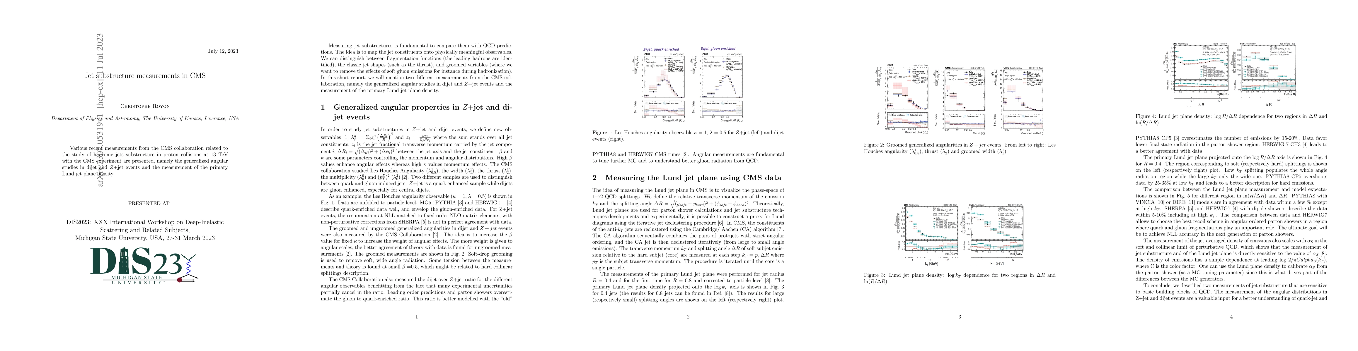 Thumbnail for Jet substructure measurements in CMS