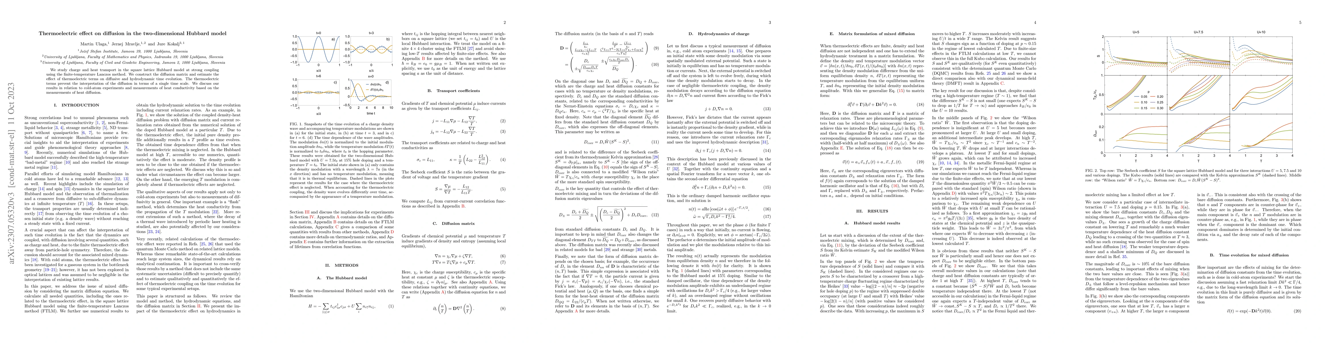Thumbnail for Thermoelectric effect on diffusion in the two-dimensional Hubbard model