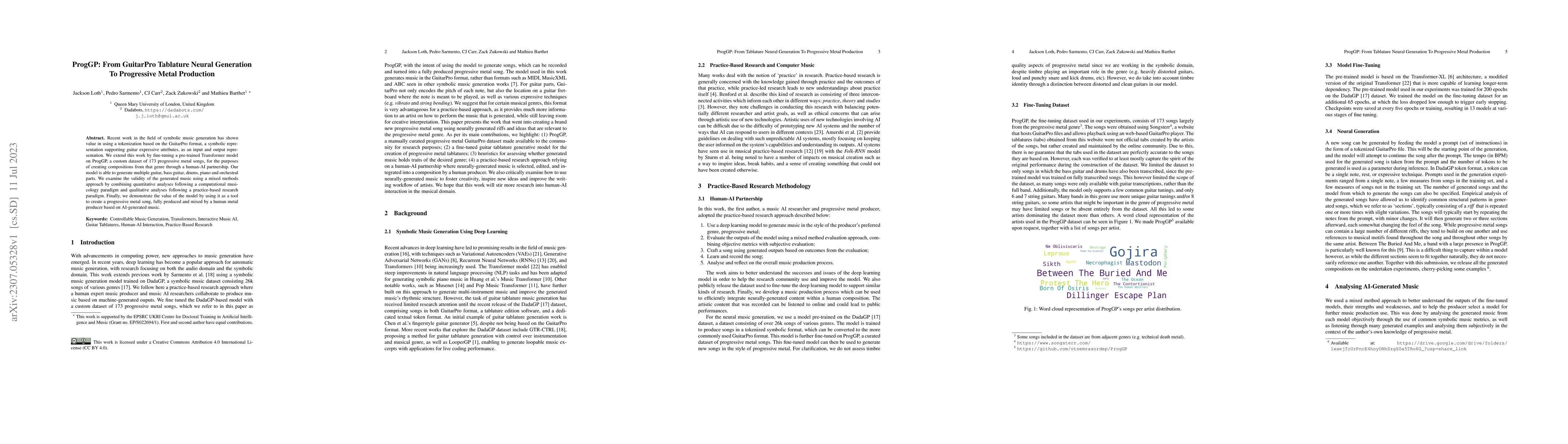 Thumbnail for ProgGP: From GuitarPro Tablature Neural Generation To Progressive Metal
  Production