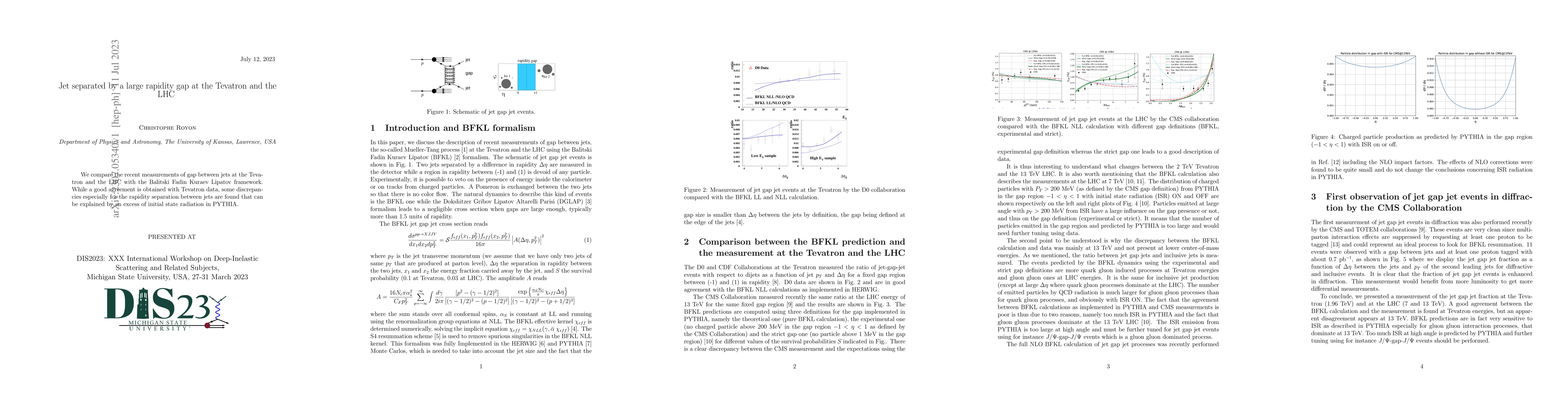 Thumbnail for Jet separated by a large rapidity gap at the Tevatron and the LHC