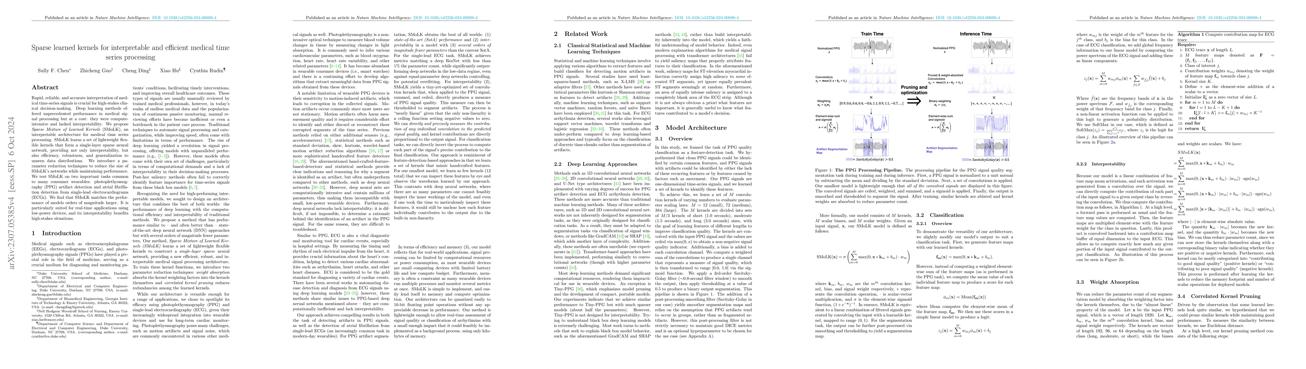 Thumbnail for Learned Kernels for Sparse, Interpretable, and Efficient Medical Time
  Series Processing