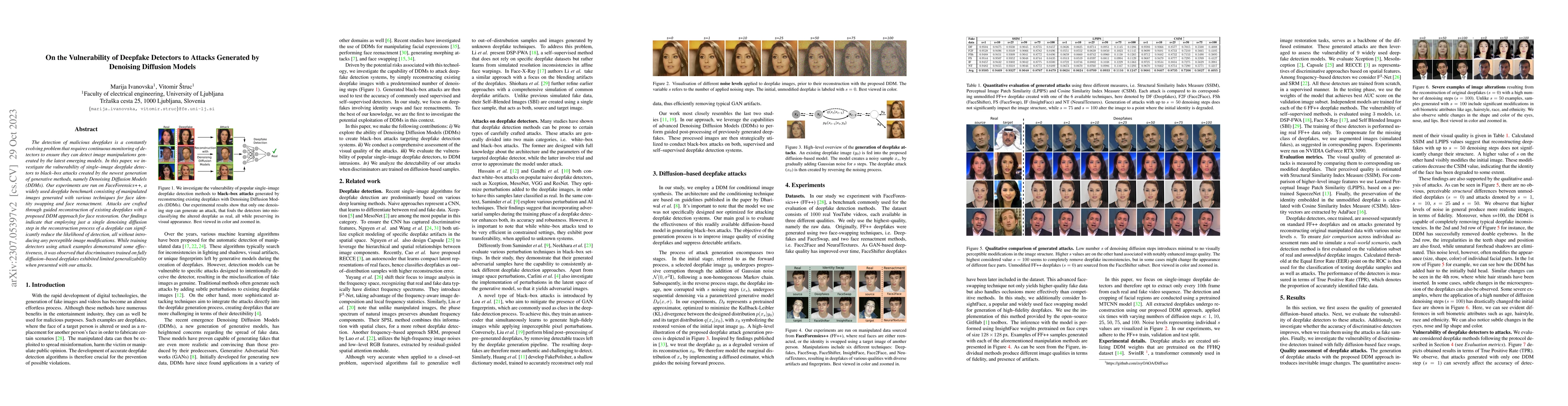 Thumbnail for On the Vulnerability of DeepFake Detectors to Attacks Generated by
  Denoising Diffusion Models