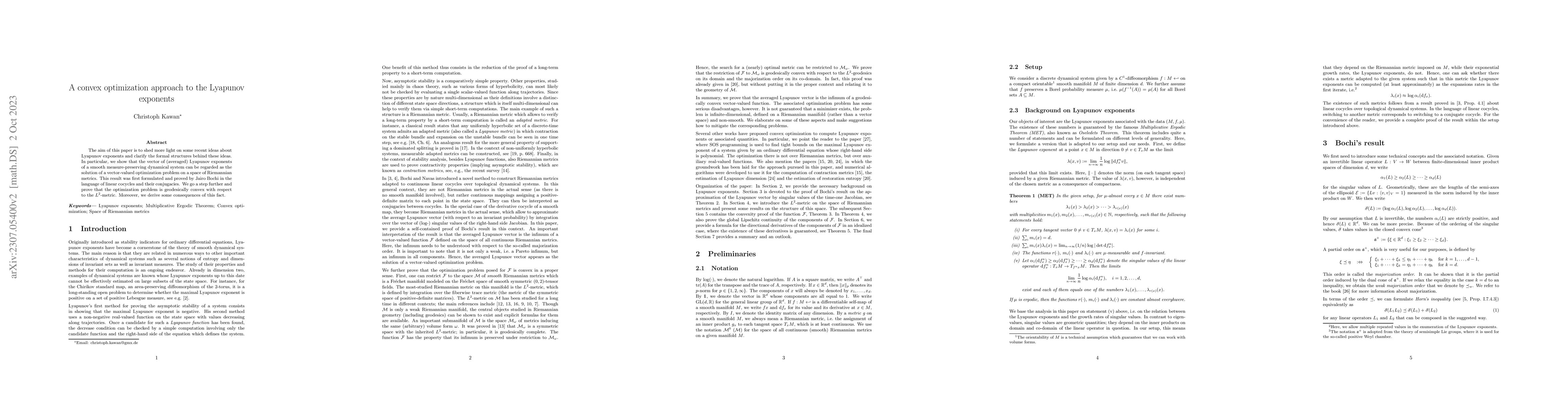 Thumbnail for A convex optimization approach to the Lyapunov exponents