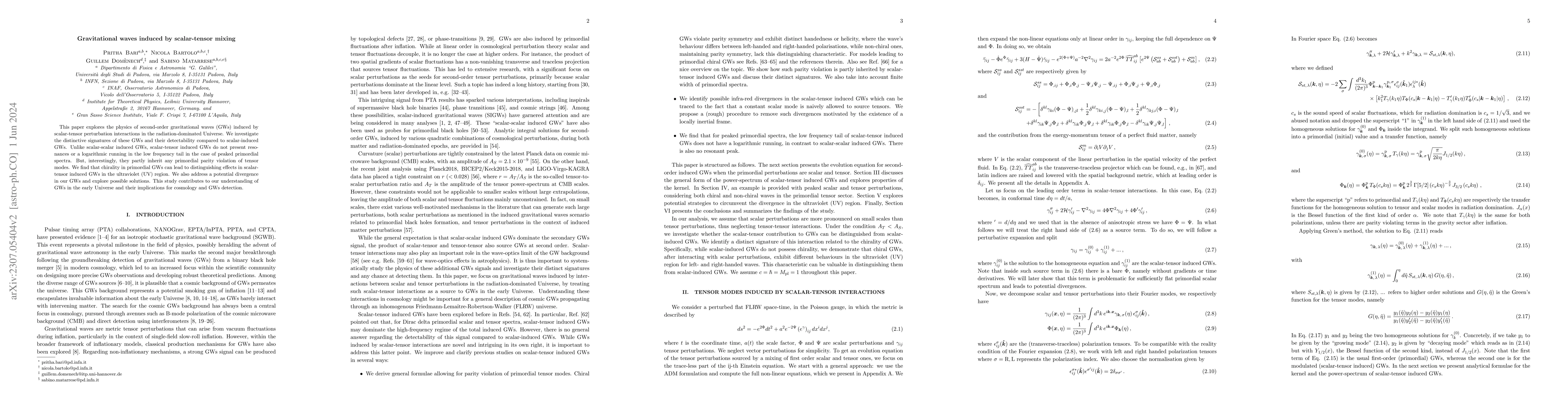 Thumbnail for Gravitational waves induced by scalar-tensor mixing