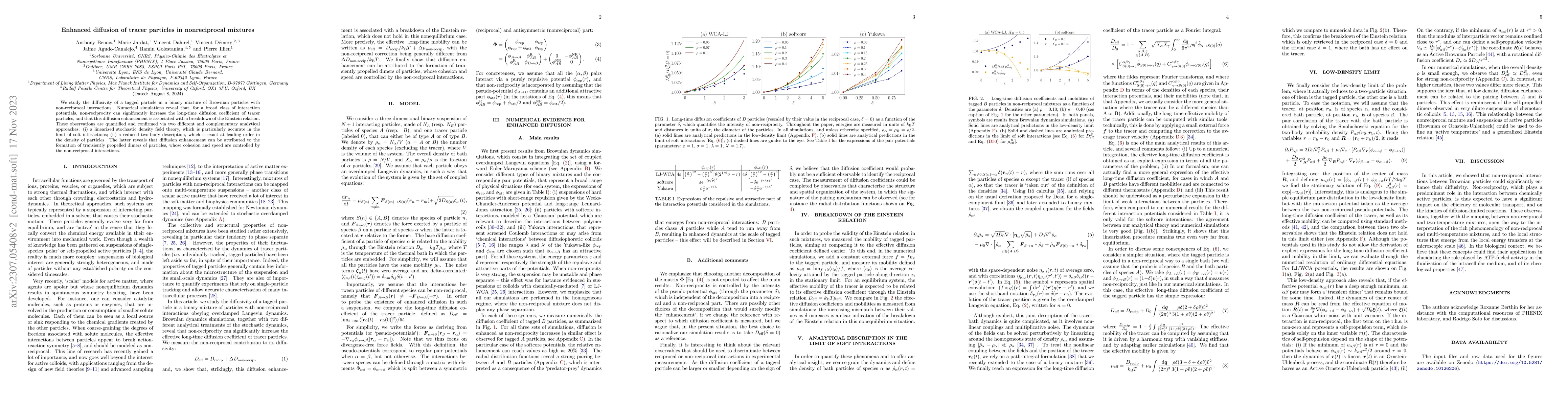 Thumbnail for Enhanced diffusion of tracer particles in nonreciprocal mixtures
