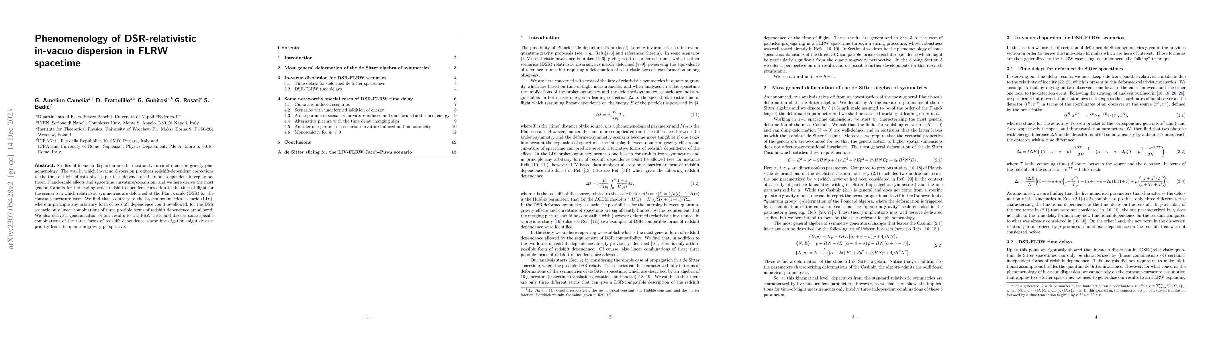 Thumbnail for Phenomenology of DSR-relativistic in-vacuo dispersion in FLRW spacetime