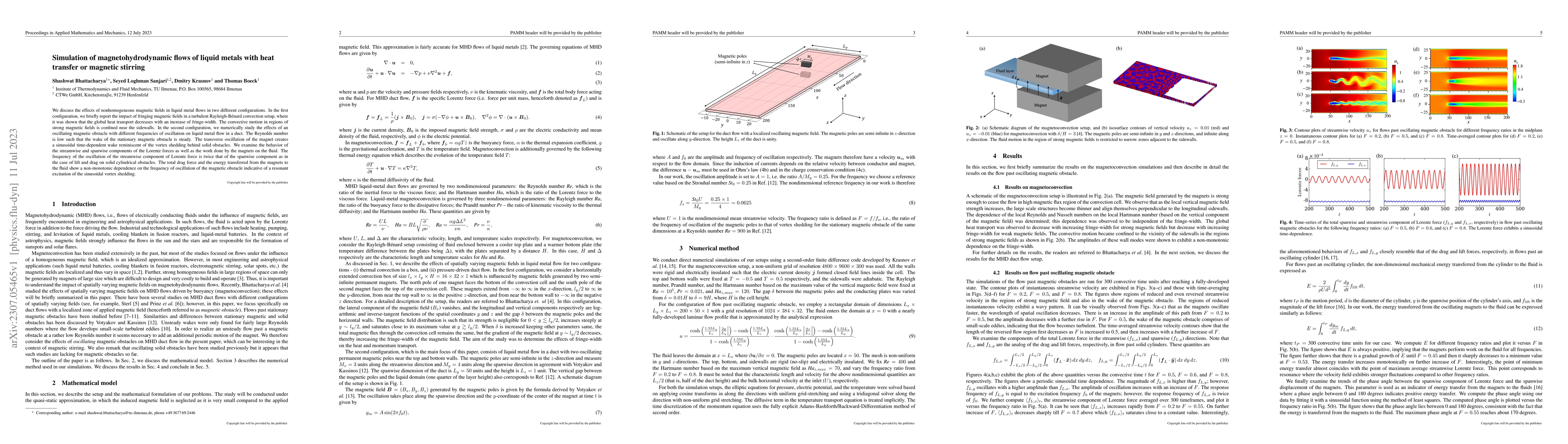 Thumbnail for Simulation of magnetohydrodynamic flows of liquid metals with heat
  transfer or magnetic stirring