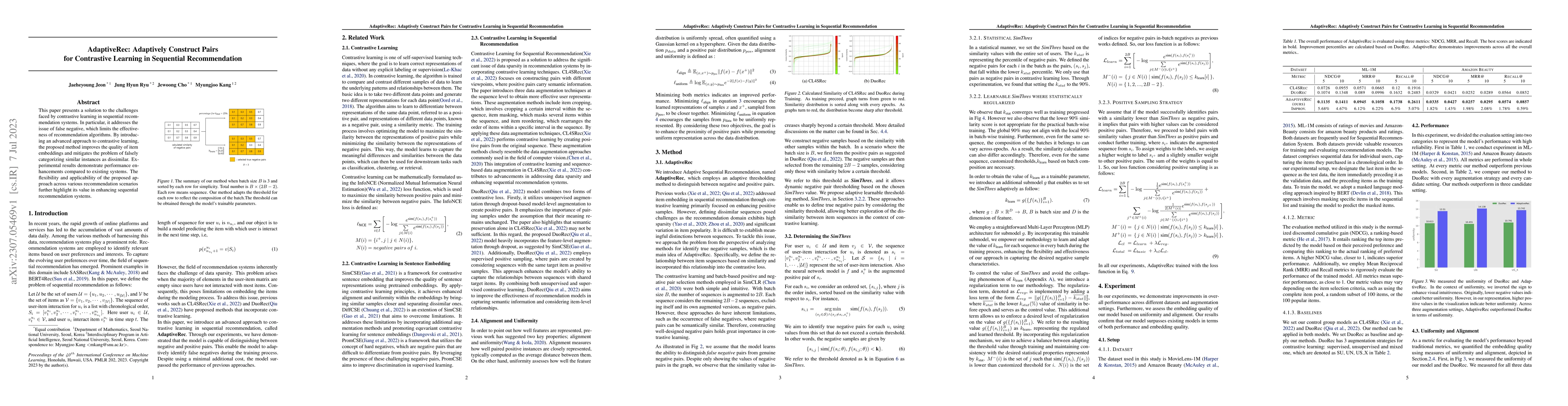 Thumbnail for AdaptiveRec: Adaptively Construct Pairs for Contrastive Learning in
  Sequential Recommendation