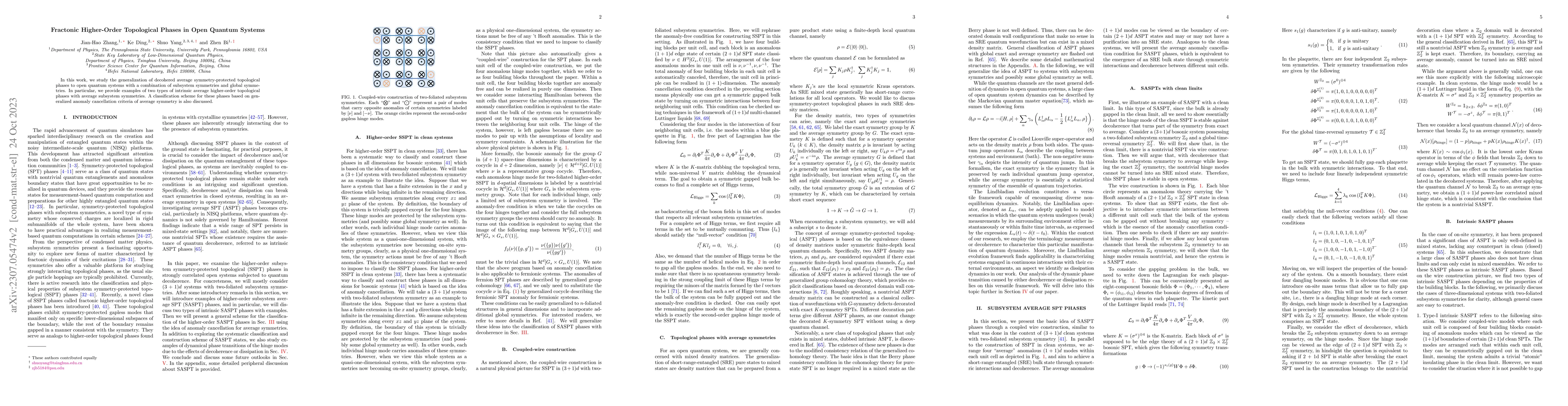Thumbnail for Fractonic Higher-Order Topological Phases in Open Quantum Systems