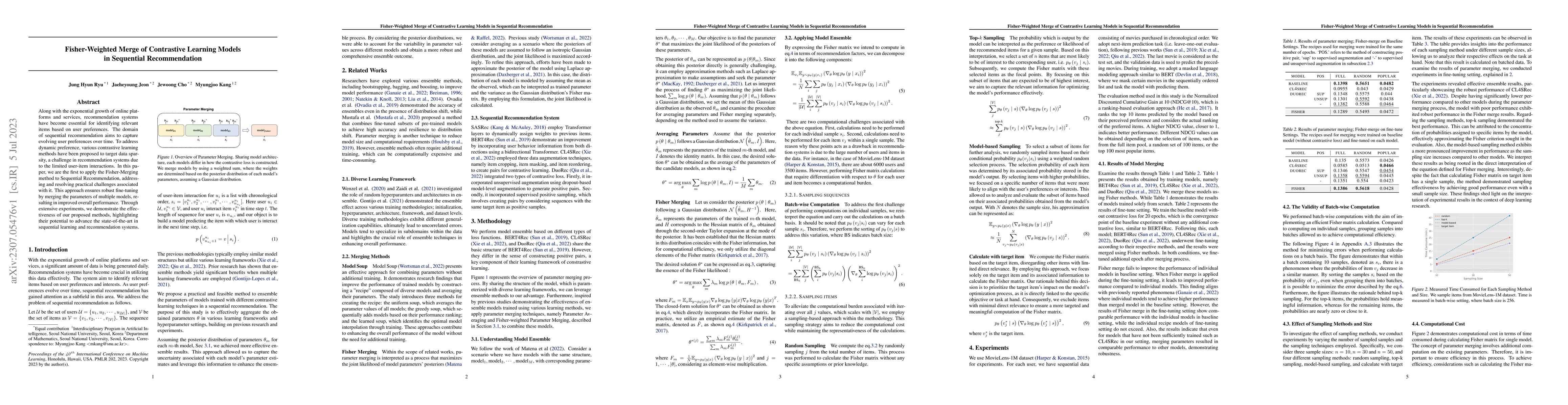 Thumbnail for Fisher-Weighted Merge of Contrastive Learning Models in Sequential
  Recommendation
