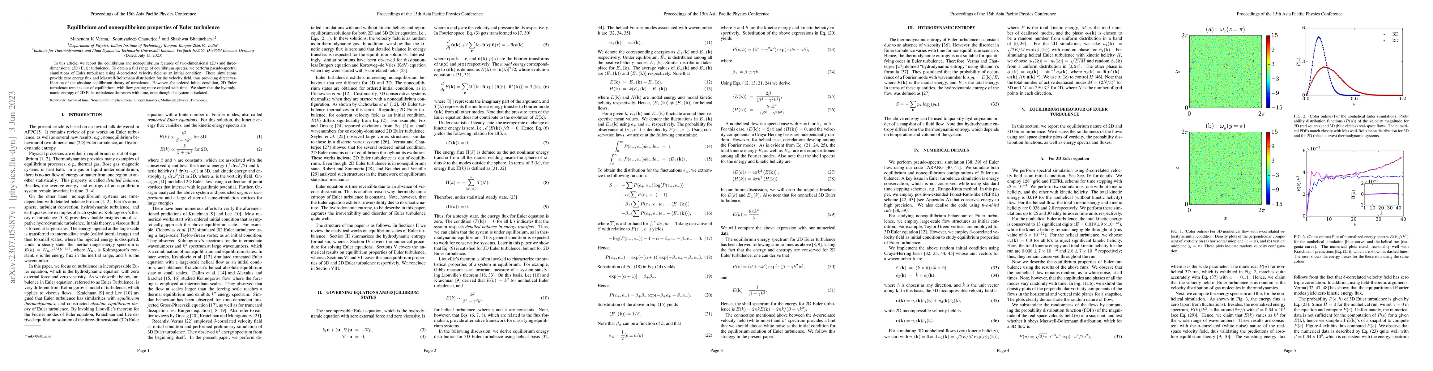 Thumbnail for Equilibrium and nonequilibrium properties of Euler turbulence