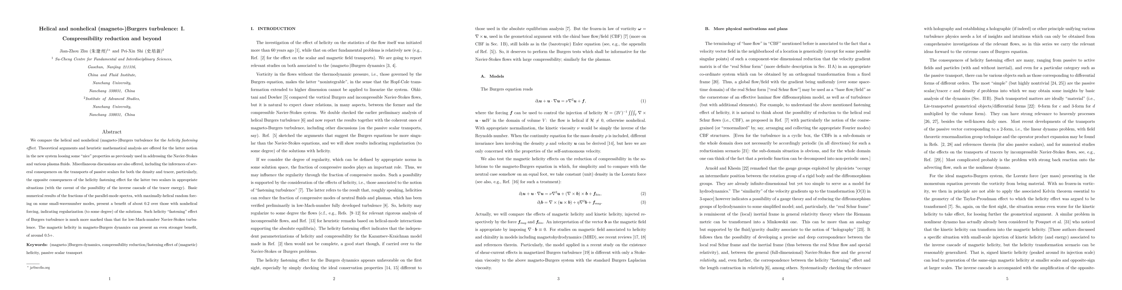 Thumbnail for Helical and nonhelical (magneto-)Burgers turbulence: I. Compressibility
  reduction and beyond