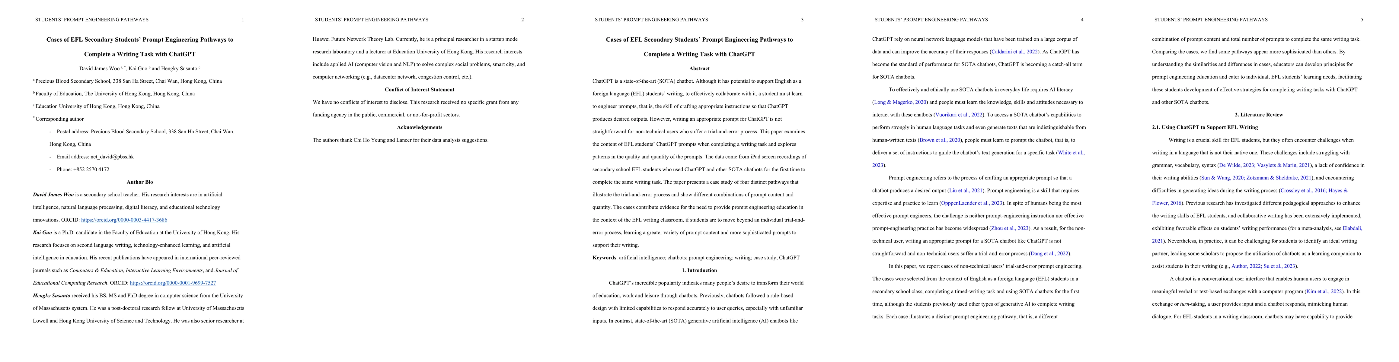 Thumbnail for Cases of EFL Secondary Students' Prompt Engineering Pathways to Complete
  a Writing Task with ChatGPT