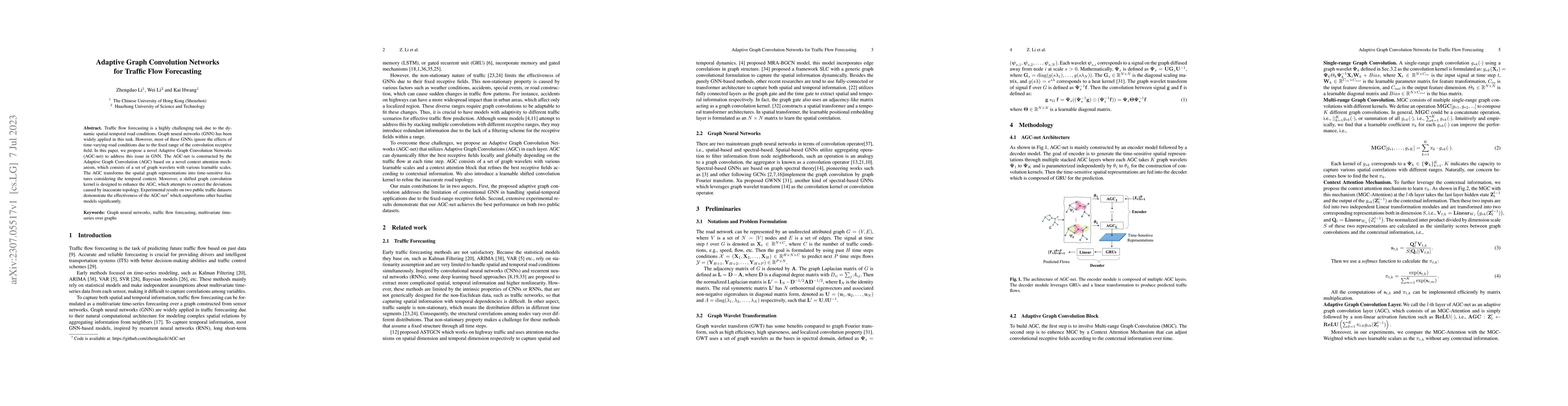 Thumbnail for Adaptive Graph Convolution Networks for Traffic Flow Forecasting