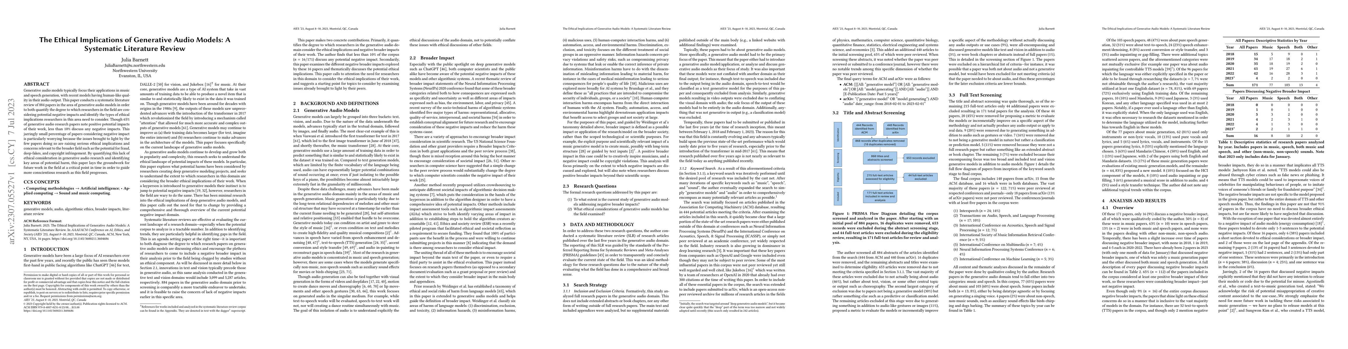 Thumbnail for The Ethical Implications of Generative Audio Models: A Systematic
  Literature Review