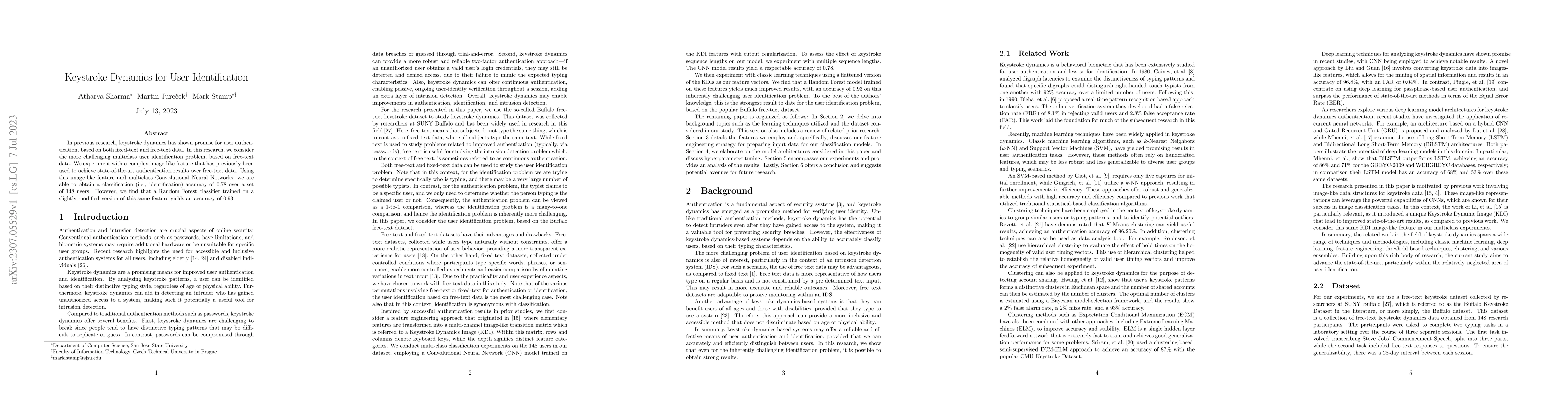 Thumbnail for Keystroke Dynamics for User Identification