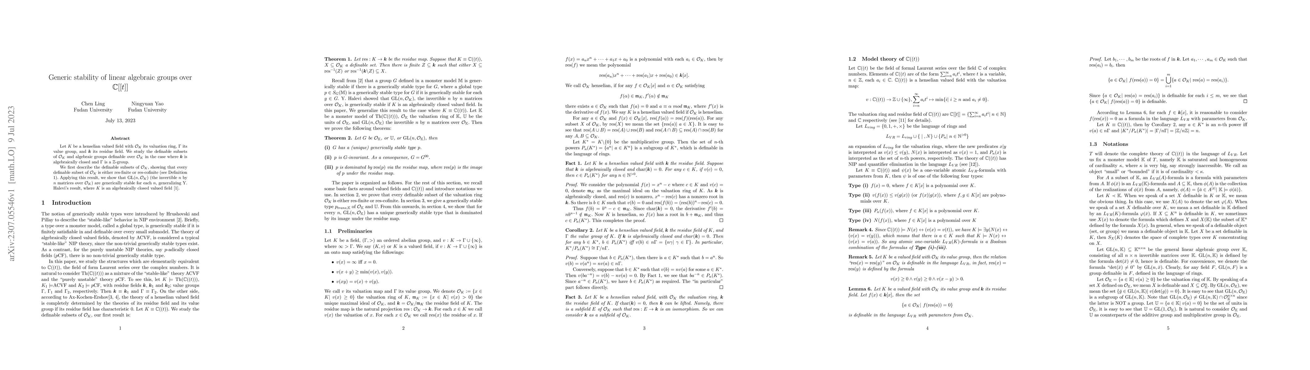 Thumbnail for Generic stability of linear algebraic groups over $\mathbb{C}[[t]]$