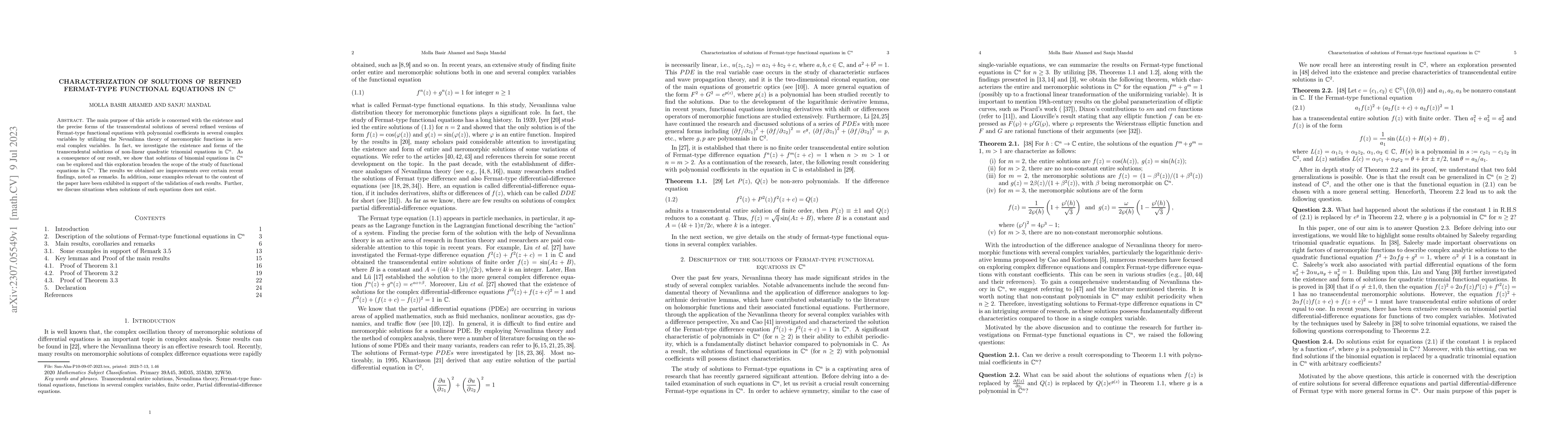 Thumbnail for Characterization of solutions of refined Fermat-type functional
  equations in $ \mathbb{C}^n $