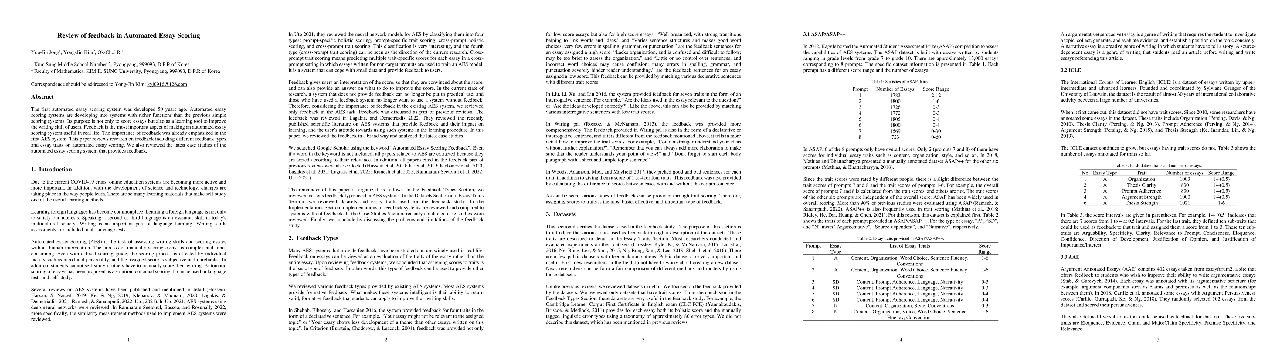 Thumbnail for Review of feedback in Automated Essay Scoring