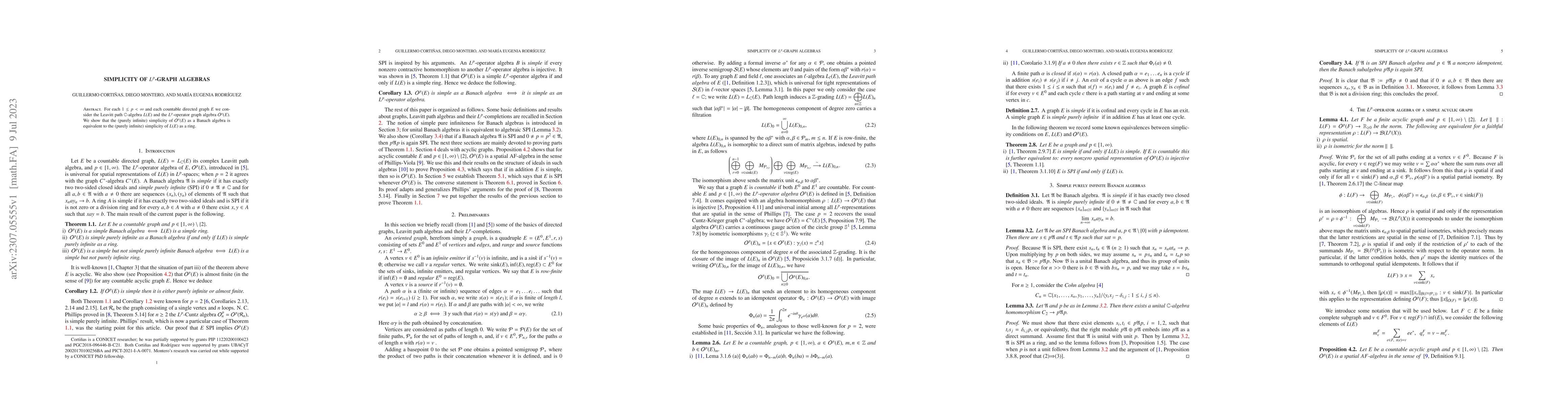 Thumbnail for Simplicity of $L^p$-graph algebras