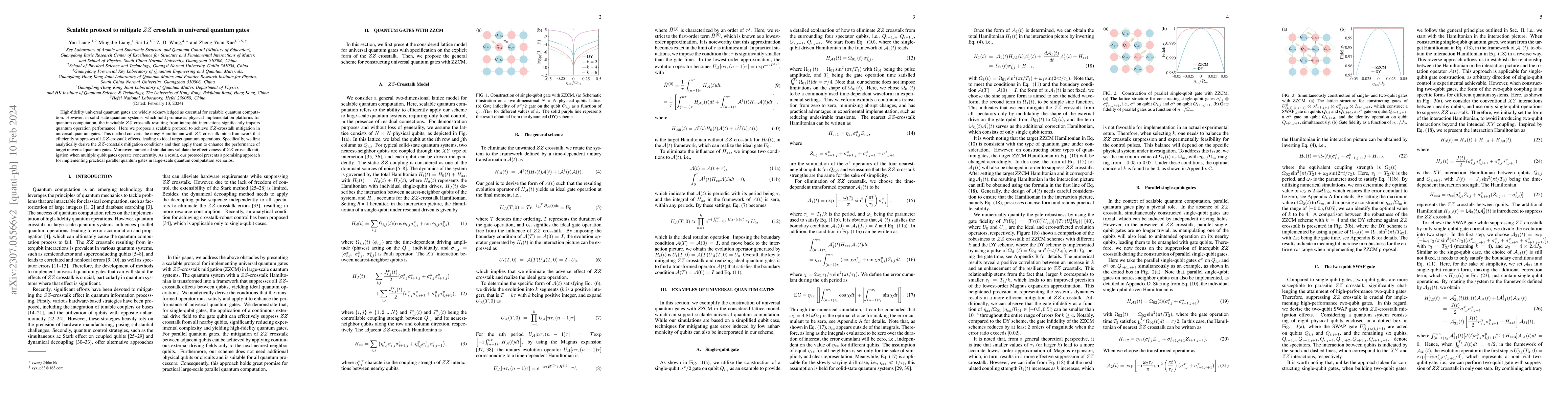 Thumbnail for Scalable protocol to mitigate $ZZ$ crosstalk in universal quantum gates