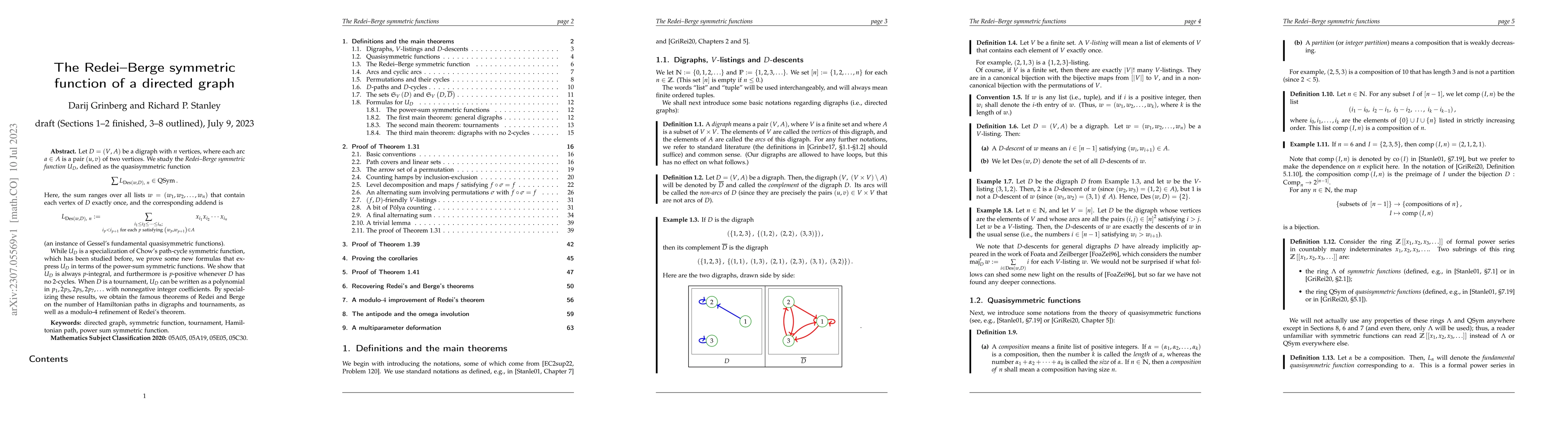 Thumbnail for The Redei--Berge symmetric function of a directed graph