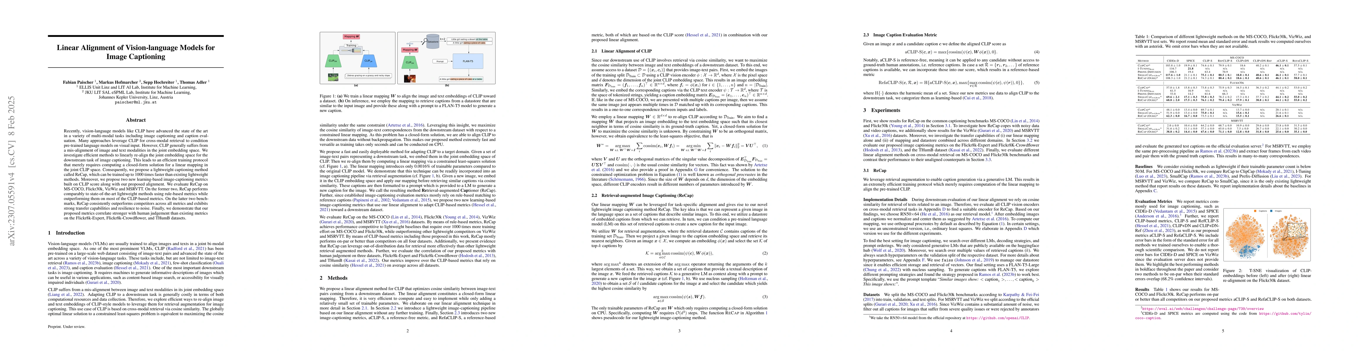 Thumbnail for Linear Alignment of Vision-language Models for Image Captioning
