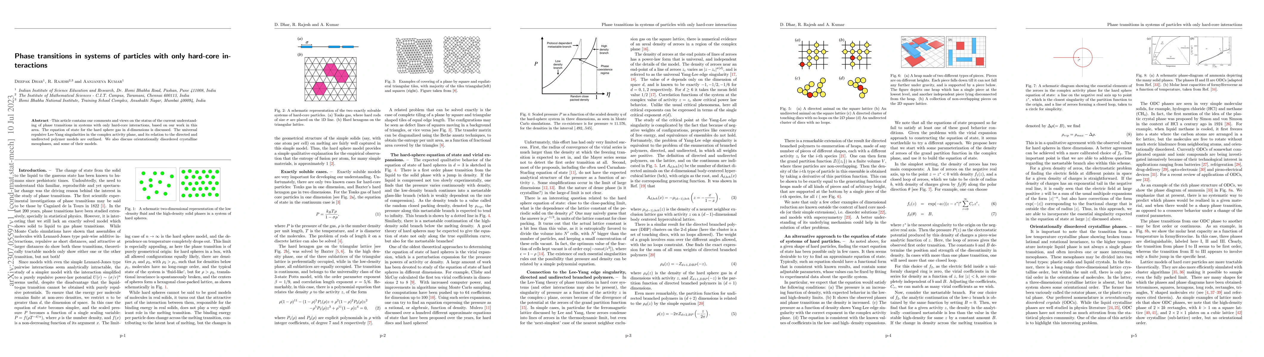 Thumbnail for Phase transitions in systems of particles with only hard-core
  interactions