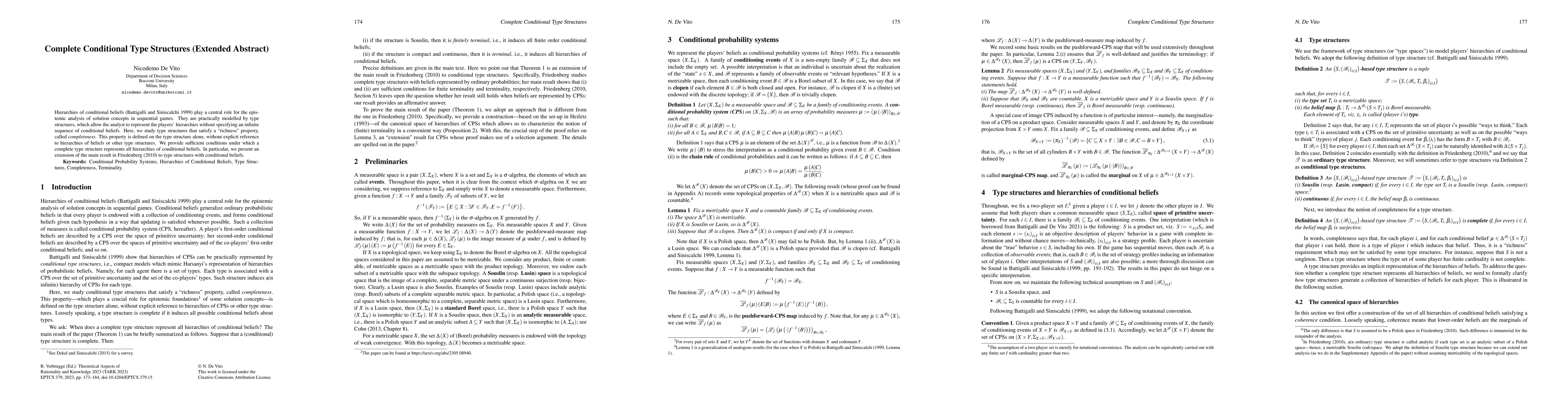 Thumbnail for Complete Conditional Type Structures (Extended Abstract)