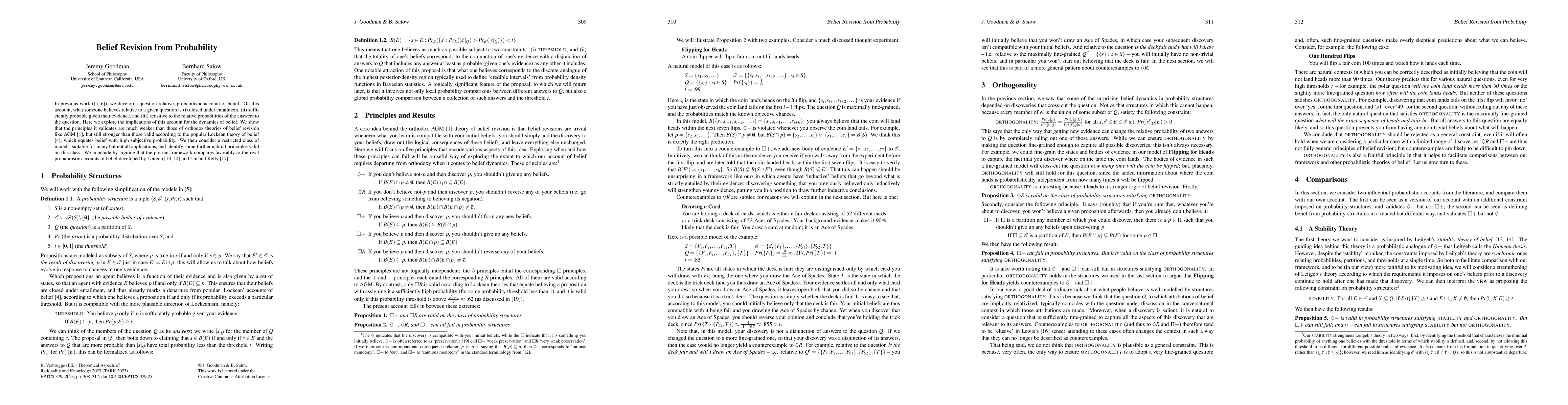 Thumbnail for Belief Revision from Probability