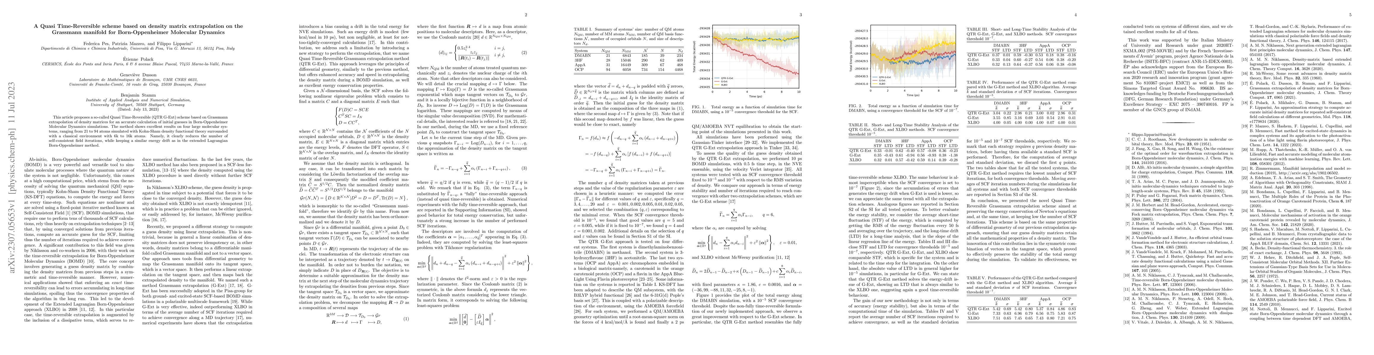 Thumbnail for A Quasi Time-Reversible scheme based on density matrix extrapolation on
  the Grassmann manifold for Born-Oppenheimer Molecular Dynamics
