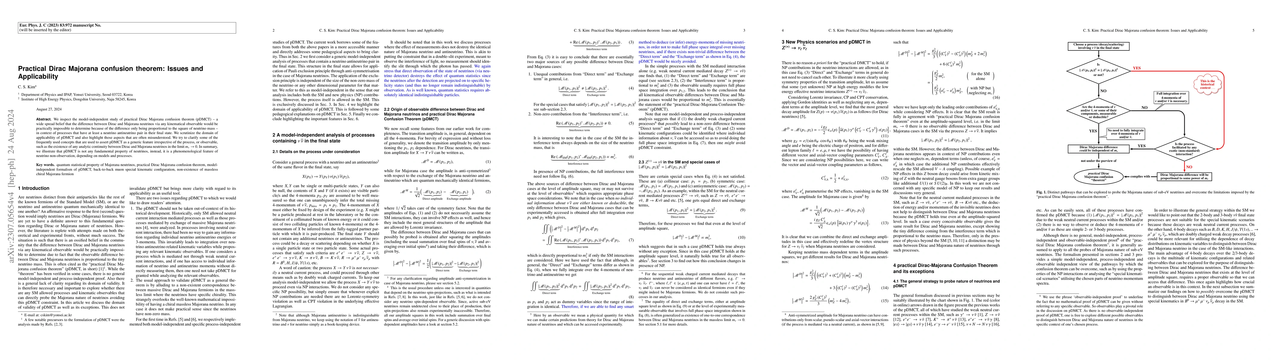 Thumbnail for Practical Dirac Majorana confusion theorem: Issues and Applicability