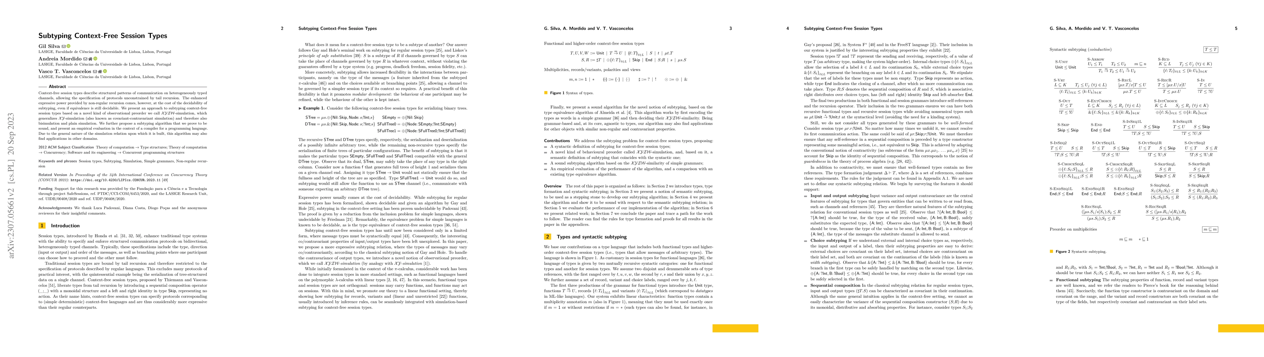Thumbnail for Subtyping Context-Free Session Types