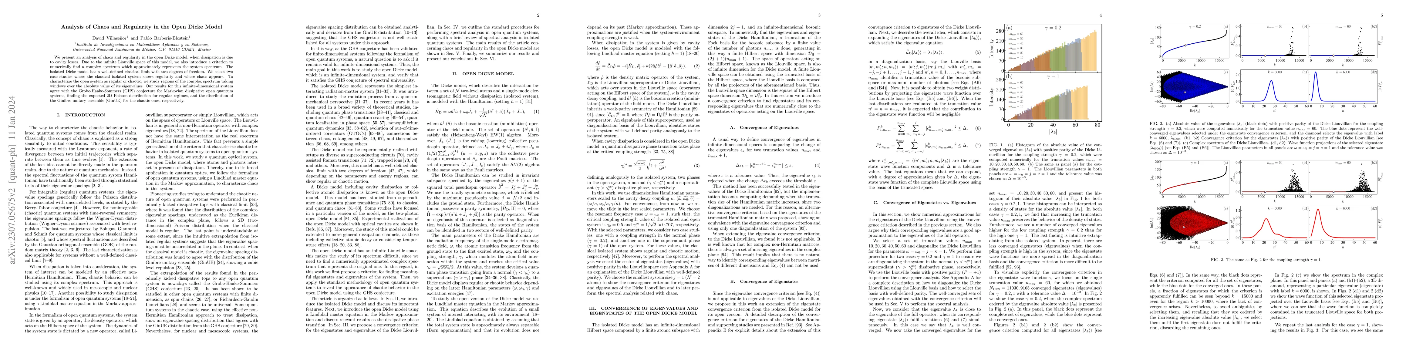 Thumbnail for Analysis of chaos and regularity in the open Dicke model
