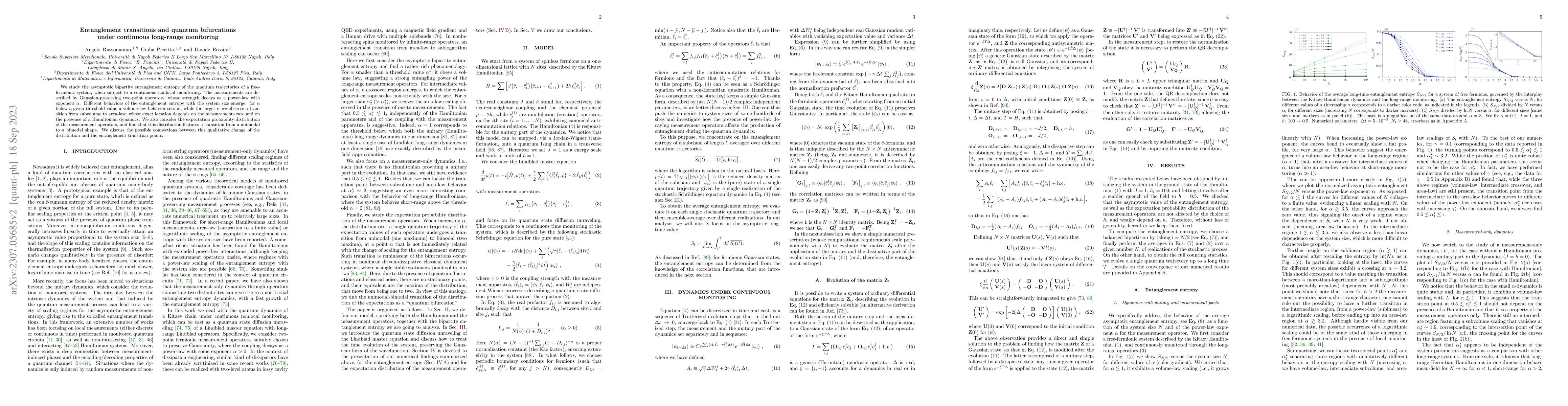 Thumbnail for Entanglement transitions and quantum bifurcations under continuous
  long-range monitoring
