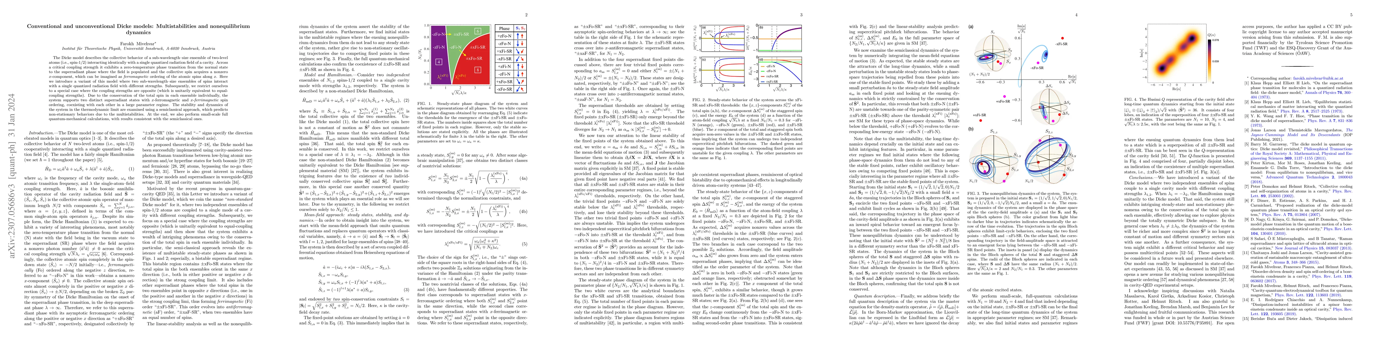 Thumbnail for Conventional and unconventional Dicke models: Multistabilities and
  nonequilibrium dynamics